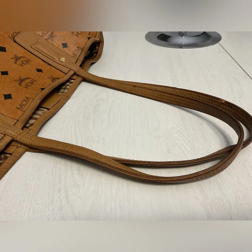 MCM Cognac Visetos Tote Bag - Picture 11 of 16